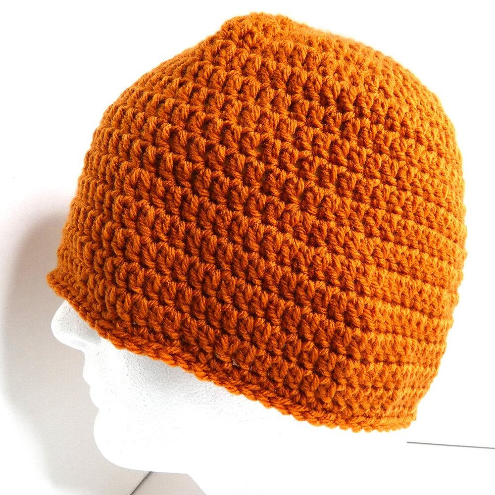 Butterscotch Baggy Beanie OS Warm Winter Hat Handmade Crochet Hand Knit Gift NWT